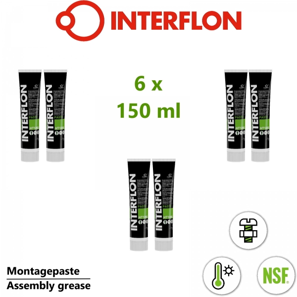 INTERFLON Paste HT 1200 6x 150 ml Tube Hochtemperatur Montagepaste MicPol