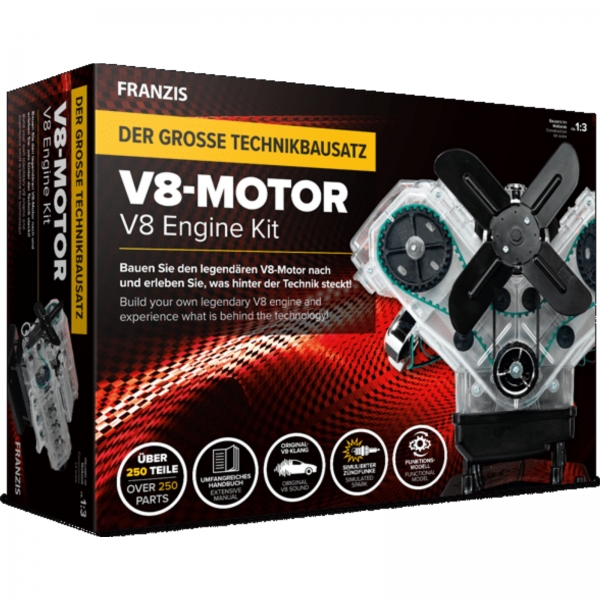 V8 Motor Lernpaket zum selber Bauen Sportwagen Motorblock Franzis Verlag