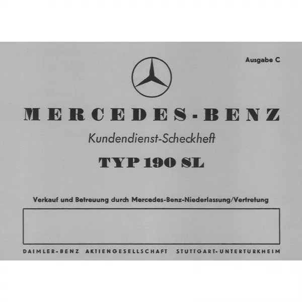 Serviceheft / Wartungsheft zu Mercedes-Benz Baureihe W 121 T
