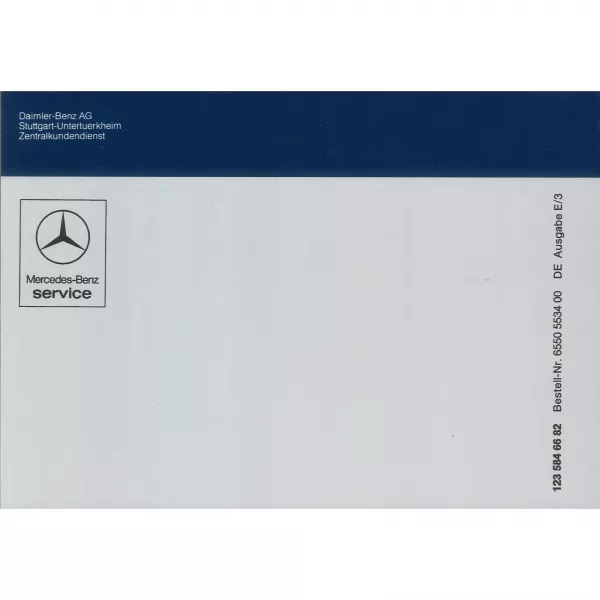 Originalgetreue Bedienungsanleitung von Mercedes-Benz