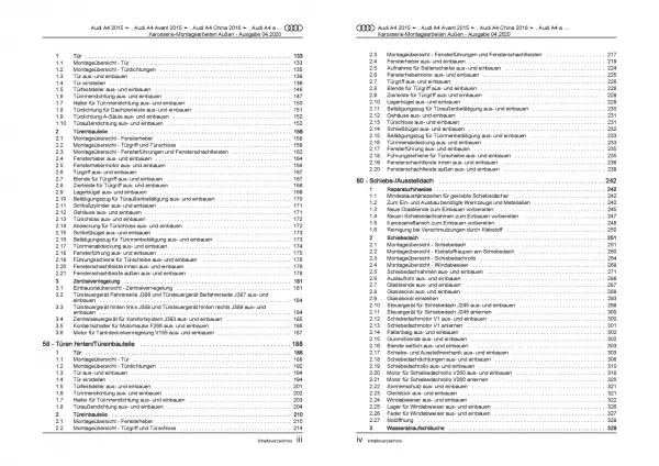 Audi A5 Typ F5 ab 2016 Karosserie Montagearbeiten Außen Reparaturanleitung PDF