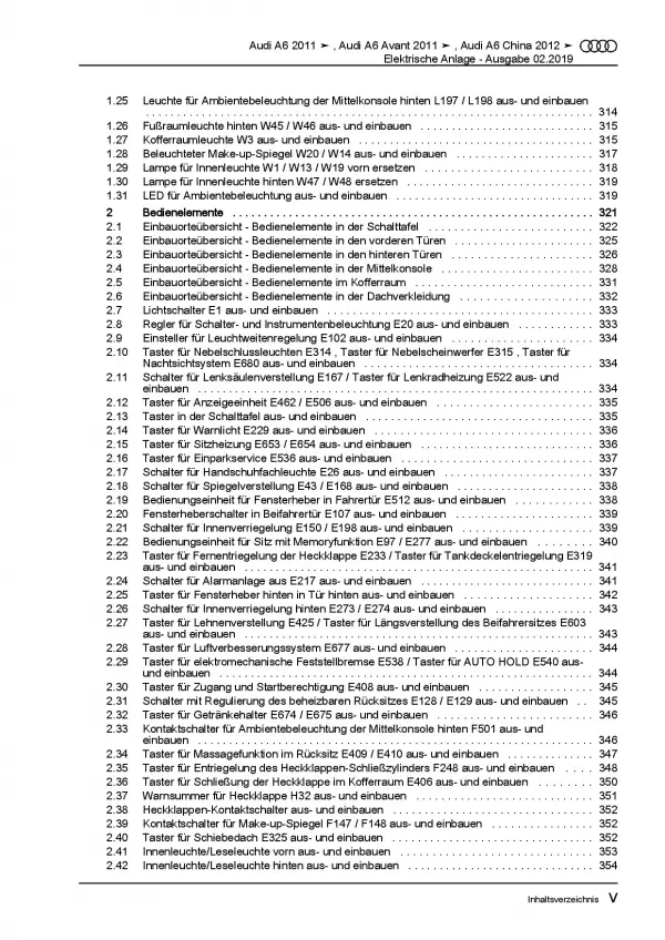 Audi A6 4G 2010-2018 Elektrische Anlage Elektrik Systeme Reparaturanleitung PDF