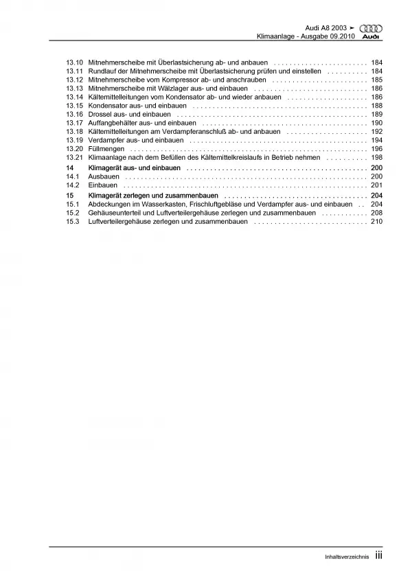 Audi A8 4E 2002-2010 Klimaanlage Climatronic Automatik Reparaturanleitung PDF