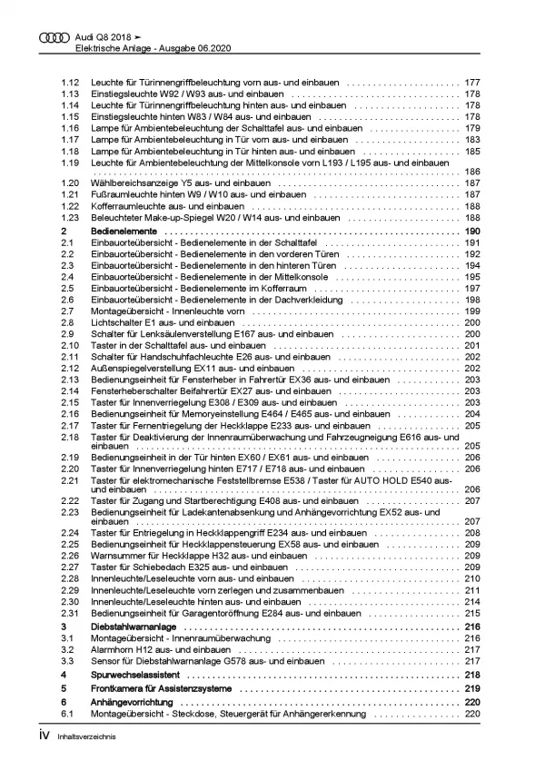 Audi Q8 4M ab 2018 Elektrische Anlage Elektrik Systeme Reparaturanleitung PDF