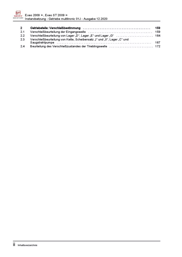 SEAT Exeo 3R (08-13) Instandsetzung Multitronic Getriebe Reparaturanleitung PDF