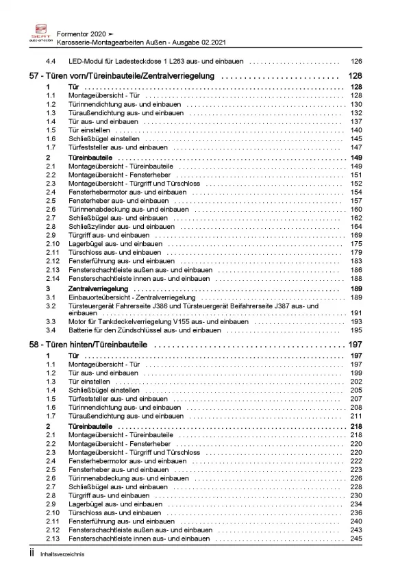 SEAT Cupra Formentor 20> Karosserie Montagearbeiten Außen Reparaturanleitung PDF