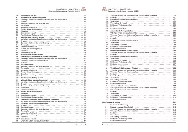 SEAT Ibiza ST 6J (08-15) Karosserie Unfall Instandsetzung Reparaturanleitung PDF