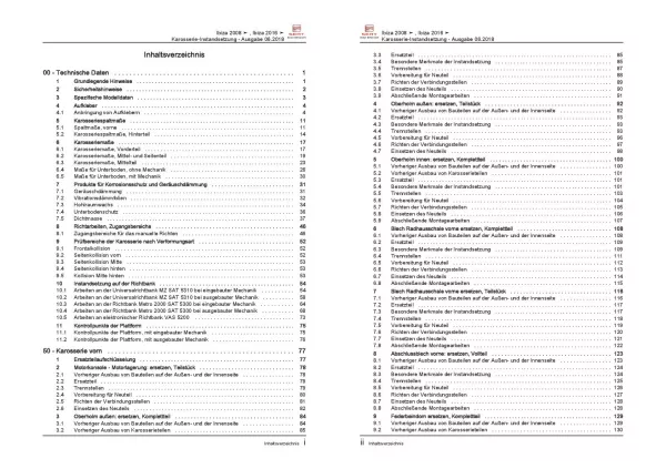 SEAT Ibiza 6P 2015-2017 Karosserie Unfall Instandsetzung Reparaturanleitung PDF