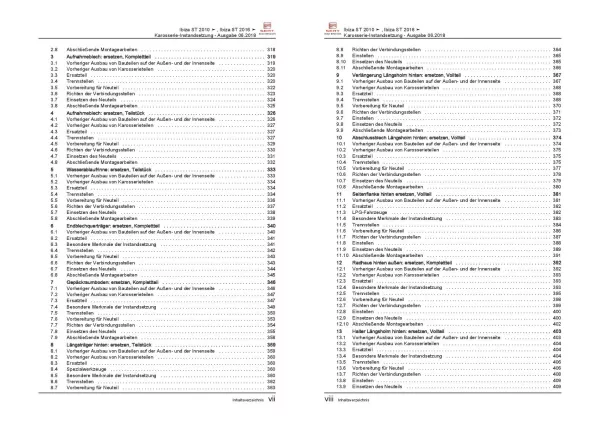 SEAT Ibiza ST 6P (15-17) Karosserie Unfall Instandsetzung Reparaturanleitung PDF
