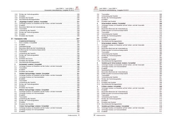 SEAT Leon 1P 2005-2012 Karosserie Unfall Instandsetzung Reparaturanleitung PDF