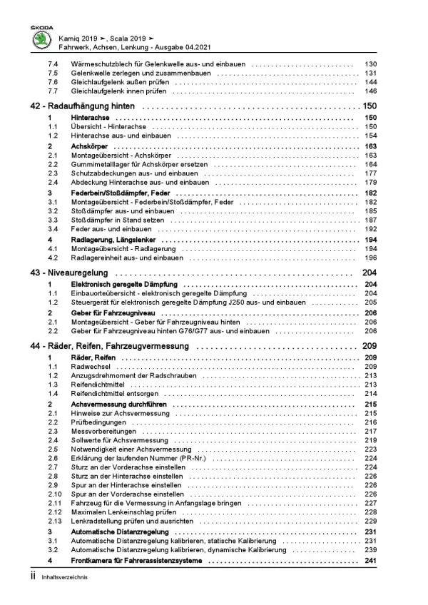 SKODA Kamiq Typ NW ab 2019 Fahrwerk Achsen Lenkung Reparaturanleitung PDF