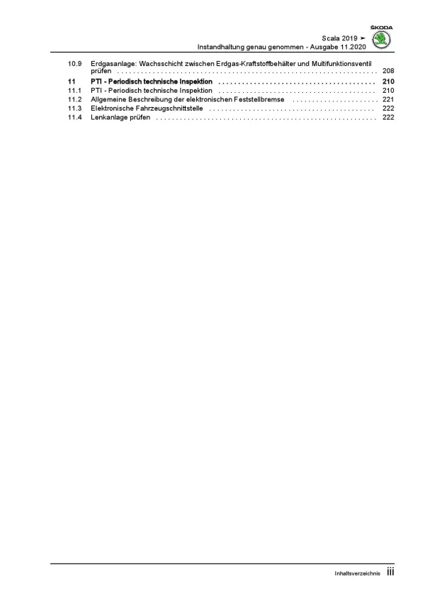 Skoda Scala NW ab 2019 Instandhaltung Inspektion Wartung Reparaturanleitung PDF