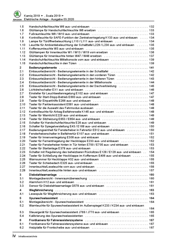 Skoda Scala NW (19>) Elektrische Anlage Elektrik Systeme Reparaturanleitung PDF