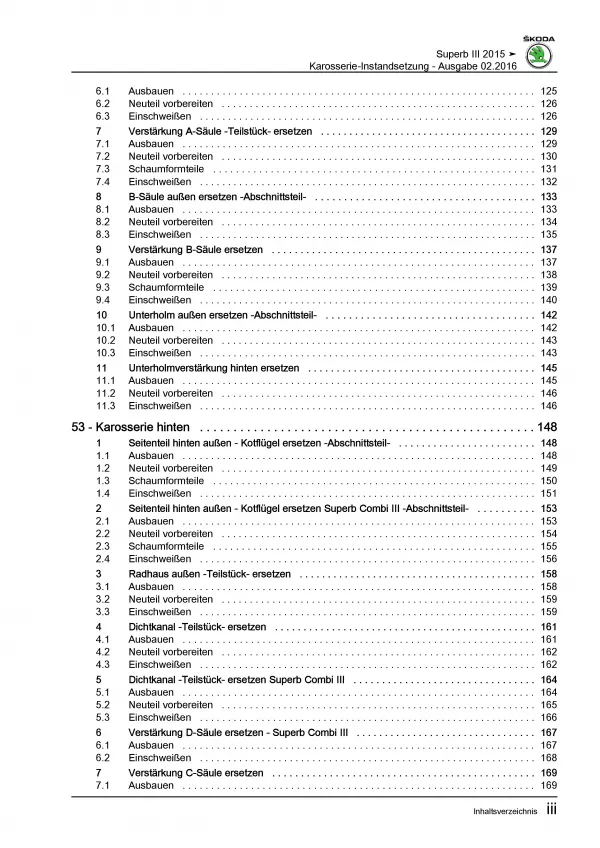 SKODA Superb 3V ab 2015 Karosserie Instandsetzung Unfall Reparaturanleitung PDF