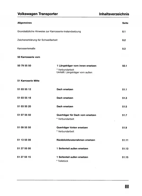 VW Transporter T3 1979-1992 Karosserie Instandsetzung Reparaturanleitung PDF