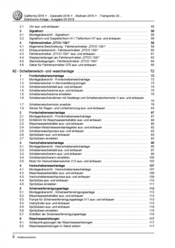 VW Transporter T6 ab 2015 Elektrische Anlage Systeme Reparaturanleitung PDF