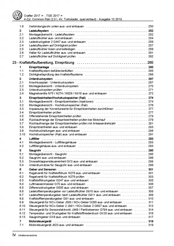 VW Crafter SY SZ (17>) 2,0l Dieselmotor TDI 101-176 PS Reparaturanleitung PDF