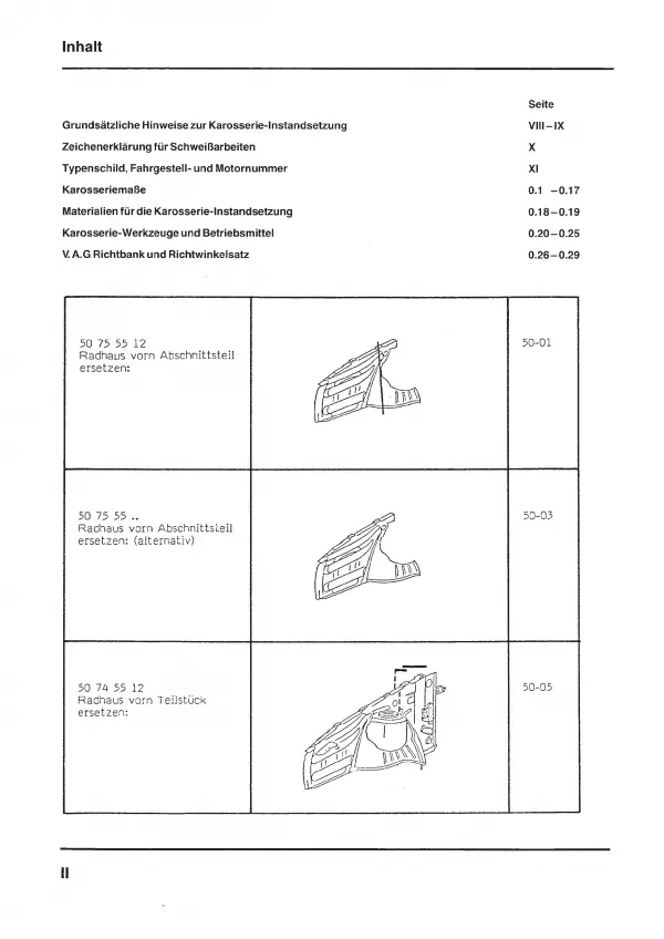 VW Golf 2 19 1984-1992 Karosserie Unfall Instandsetzung Reparaturanleitung PDF