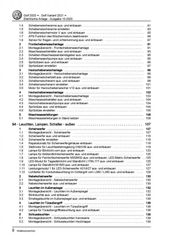 VW Golf 8 CD ab 2019 Elektrische Anlage Elektrik Systeme Reparaturanleitung PDF