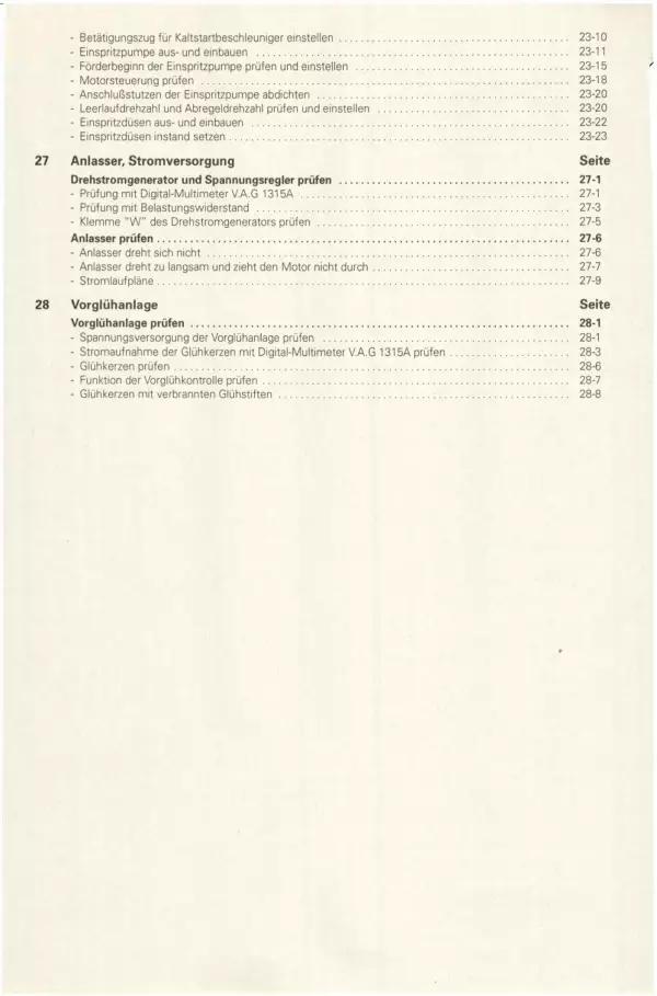VW Industriemotoren IM (77-96) 4-Zyl. 1,5l 1,6l Dieselmotor Reparaturanleitung