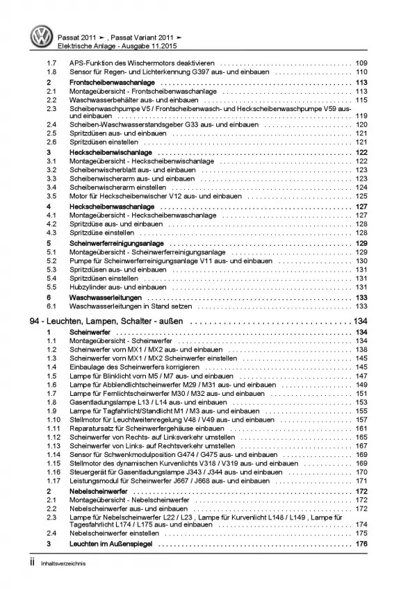 VW Passat 7 2010-2014 Elektrische Anlage Elektrik Systeme Reparaturanleitung PDF