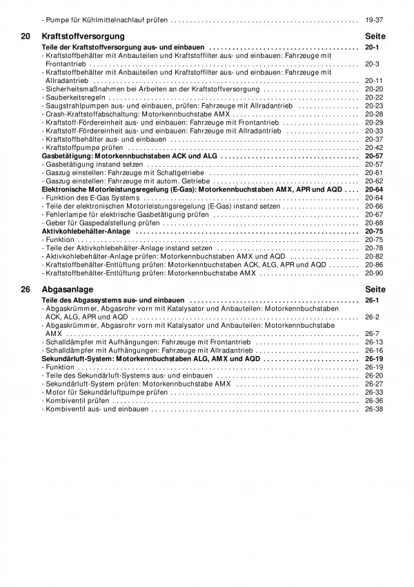 VW Passat 5 3B (96-05) Benzinmotor 180-193 PS Mechanik Reparaturanleitung PDF