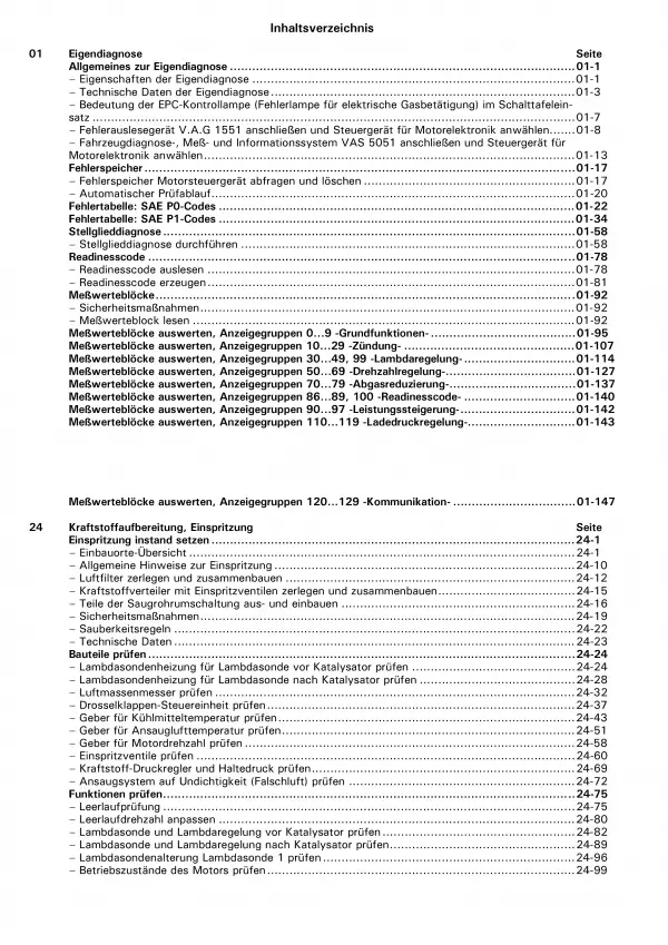 VW Passat 3B (96-05) Motronic Einspritz- Zündanlage 1,8l Reparaturanleitung PDF