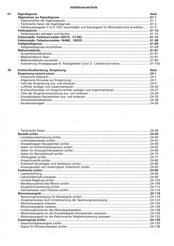 VW Passat 5 (96-05) 4-Zyl. Motronic Einspritz- Zündanlage Reparaturanleitung PDF