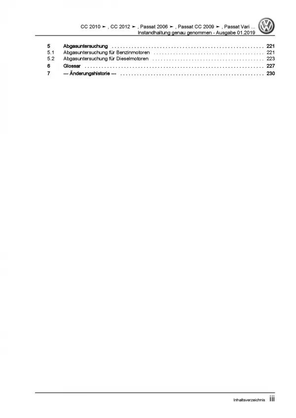VW Passat 6 3C (04-10) Instandhaltung Inspektion Wartung Reparaturanleitung PDF