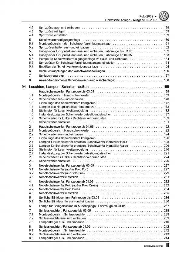 VW Polo 4 9N (01-10) Elektrische Anlage Elektrik Systeme Reparaturanleitung PDF