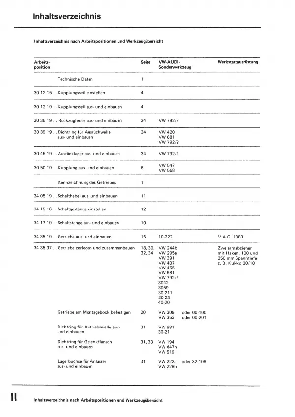 VW Scirocco 53 (74-92) 5 Gang 020 Schaltgetriebe Kupplung Reparaturanleitung PDF