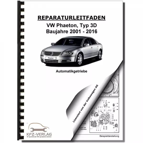 VW Phaeton Typ 3D 2001-2016 5 Gang Automatikgetriebe 01L 4WD Reparaturanleitung