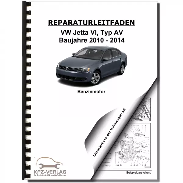 VW Jetta 6 AV (10-14) 4-Zyl. 1,4l Benzinmotor 150 PS Hybrid Reparaturanleitung