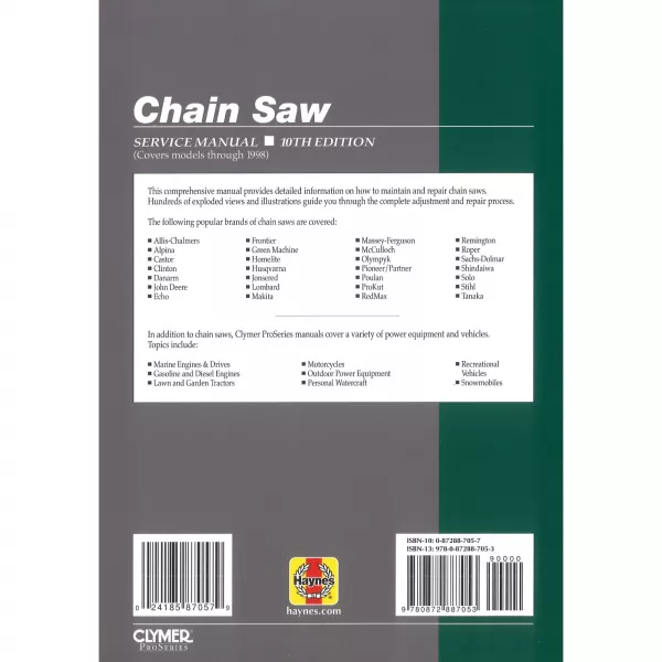  Chain Saw Service Manual 10th Edition Modelle bis 1998 Handbuch Clymer