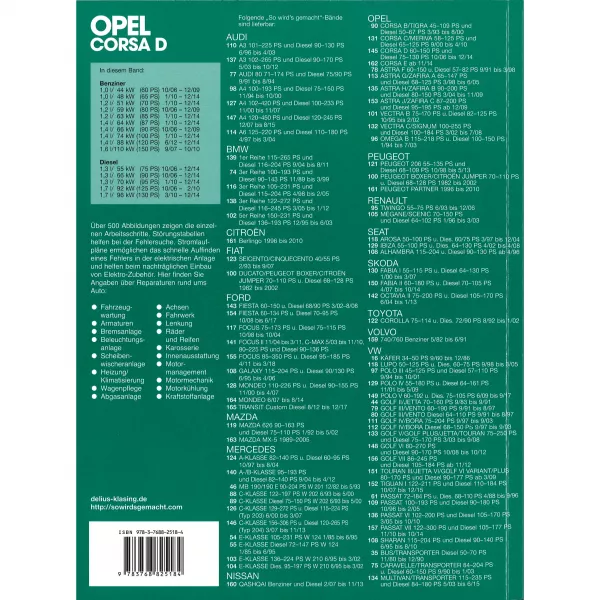 Technische Daten Opel Corsa (D) seit 2006