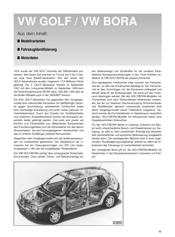 VW Bora/Jetta 4 Typ 1J2 1998-2005 So wird's gemacht Reparaturanleitung eBook