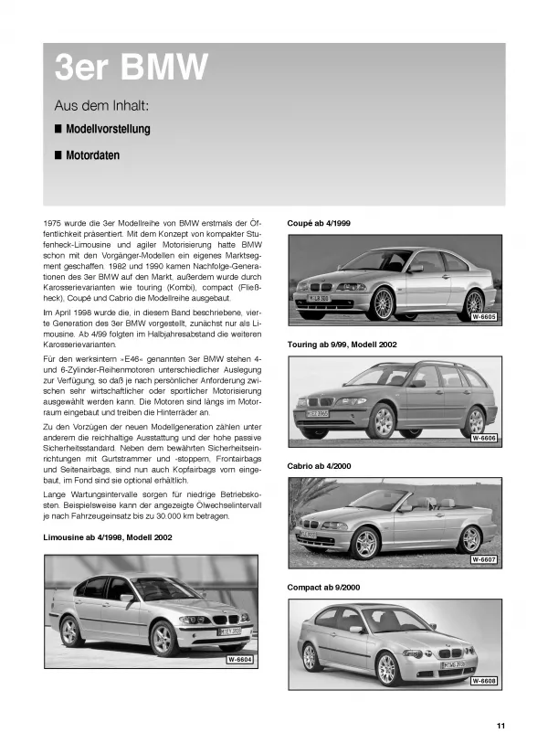 BMW 3er Reihe Typ E 46 1998-2005 So wird's gemacht Reparaturanleitung Etzold