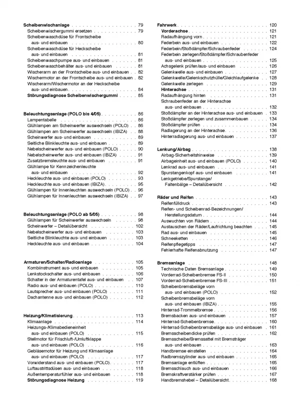 VW Polo 4 IV Typ 9N 2001-2009 So wird's gemacht Reparaturanleitung E-Book PDF