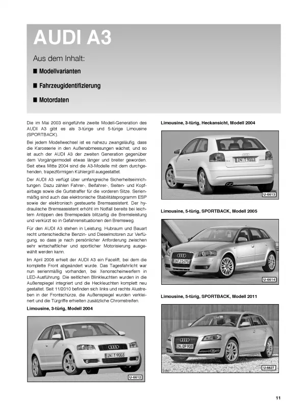 Audi A3 Limousine Typ 8P 2003-2012 So wird's gemacht Reparaturanleitung Etzold