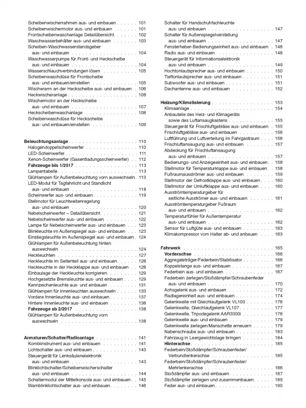 VW Golf 7 Typ AU 2012-2021 So wird's gemacht Reparaturanleitung E-Book PDF