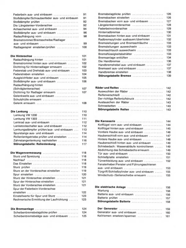 VW Käfer Typ 1 09.1960-12.1986 So wird's gemacht Reparaturanleitung E-Book PDF