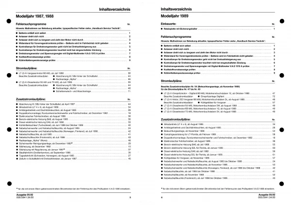 VW LT 1975-1993 Schaltplan Stromlaufplan Verkabelung Elektrik Pläne eBook PDF