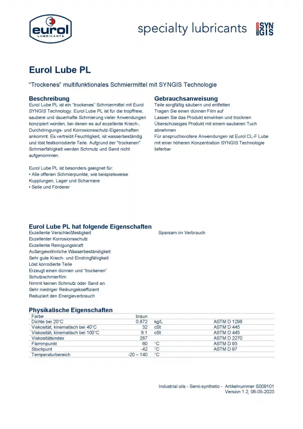 Eurol Lube PL - Produktinformationen
