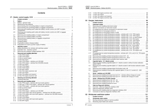 Audi A3 type 8P 2003-2012 electrical system repair workshop manual eBook pdf