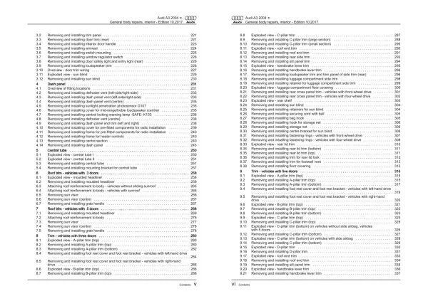 Audi A3 8P 2003-2012 general body repairs interior repair workshop manual eBook