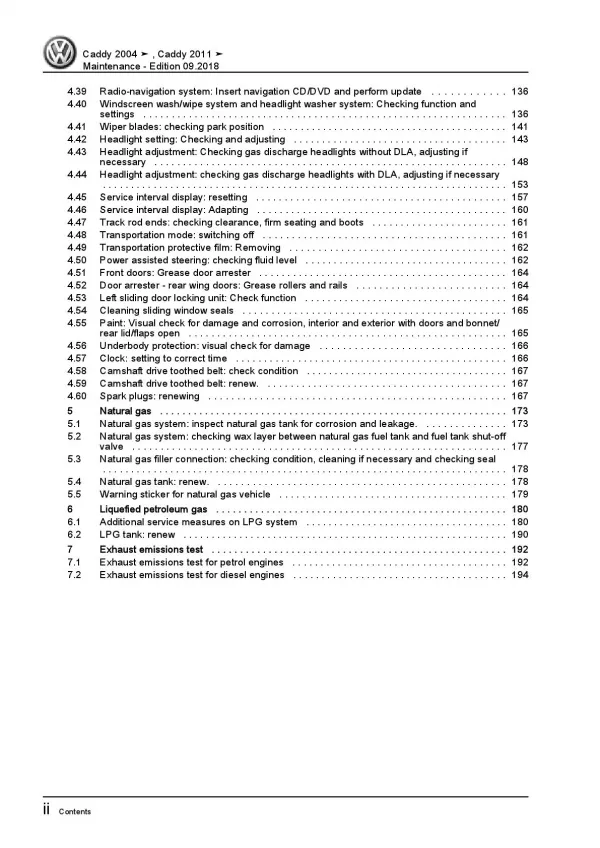 VW Caddy type 2C 2010-2015 maintenance repair workshop manual pdf file ebook