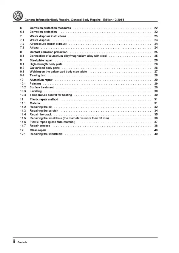 VW Caddy type 2C 2010-2015 general information body repairs workshop manual pdf