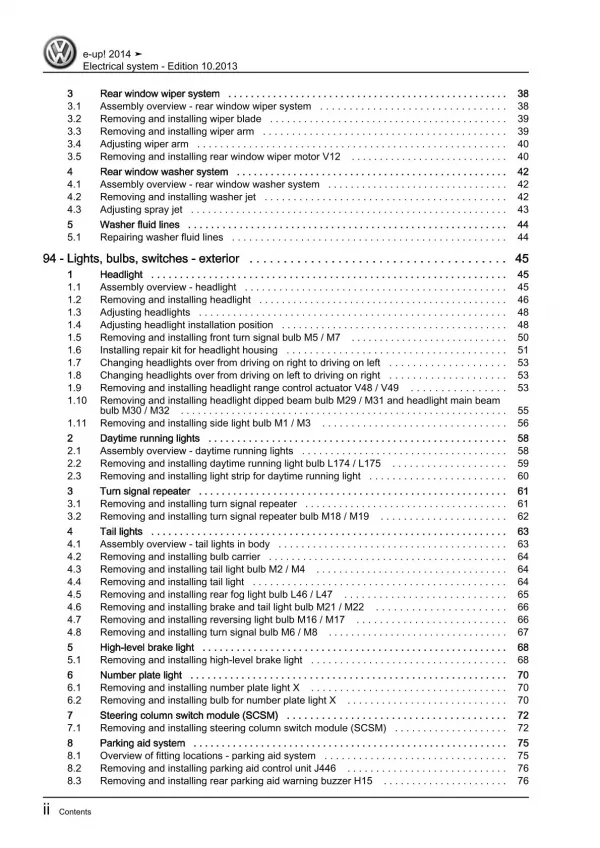 VW eUp! BL1 2013-2016 electrical system repair workshop manual pdf ebook