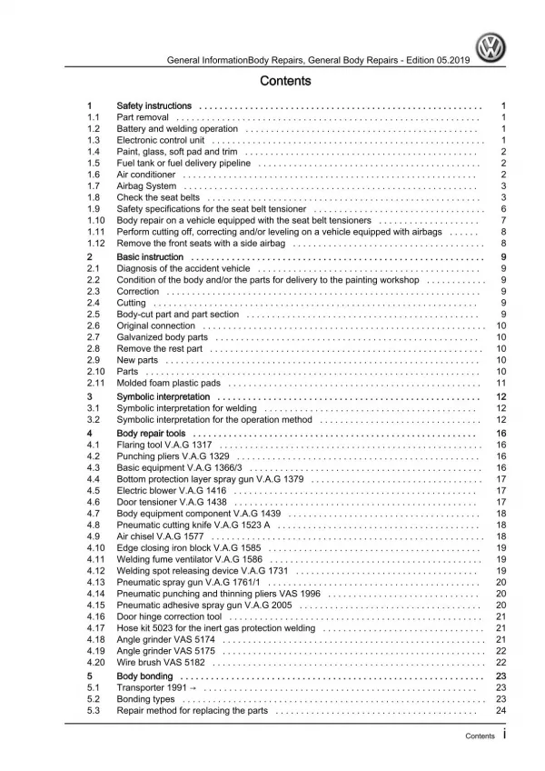 VW eUp! type BL2 from 2016 general information body repairs workshop manual pdf