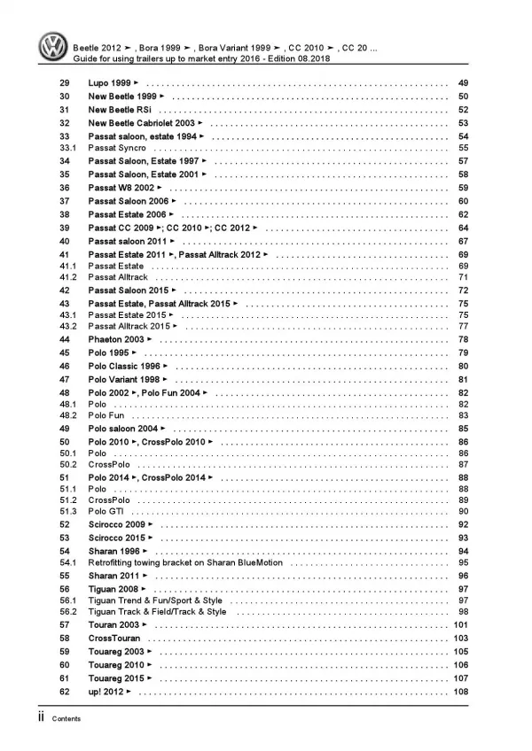 VW Golf 4 type 1J 1997-2006 guide for using trailers repair workshop manual pdf